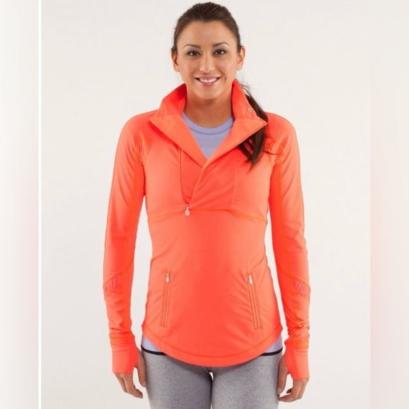 Lululemon Run: Reflect Pullover Light Flare 4 Neon Pink Orange Gym Yoga - Picture 3 of 11